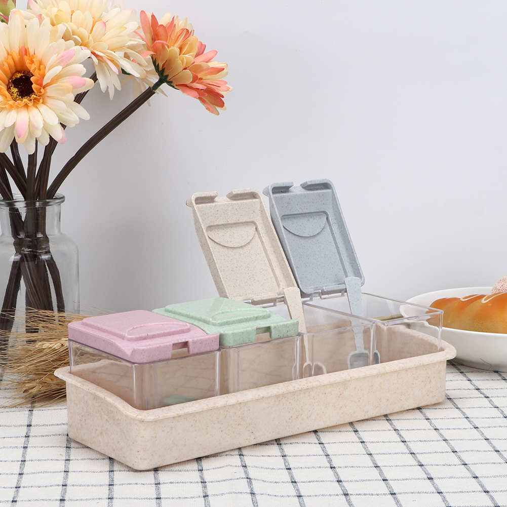 توابل 4 خانة قش قمح الوان 119