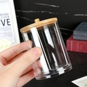 منظم اكليريك دائري لحمل وتنظيم قطن ازالة الميكب خلل ونكاشات الأسنان بغطاء خشب