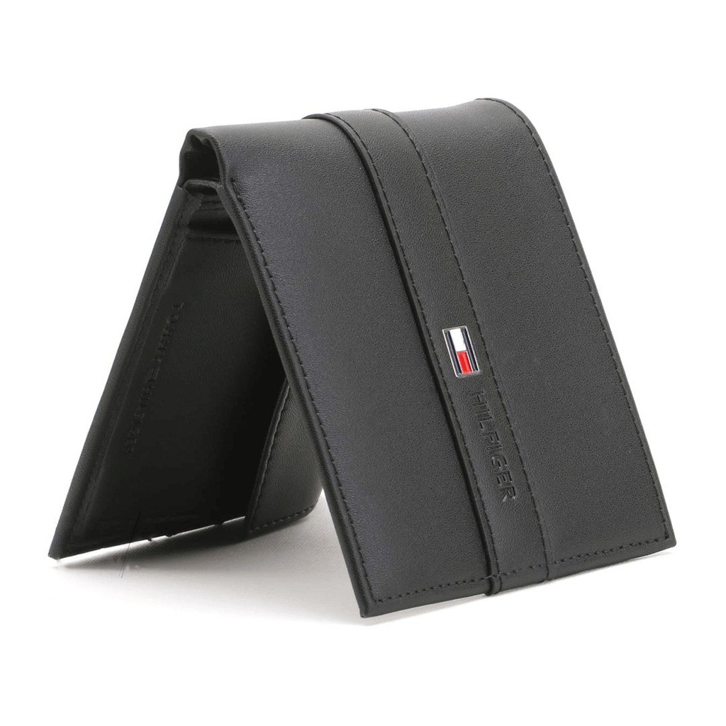 محفظة رجالي جلد ثنائية الطي مقسمة من الداخل لتناسب الفلوس والبطاقات