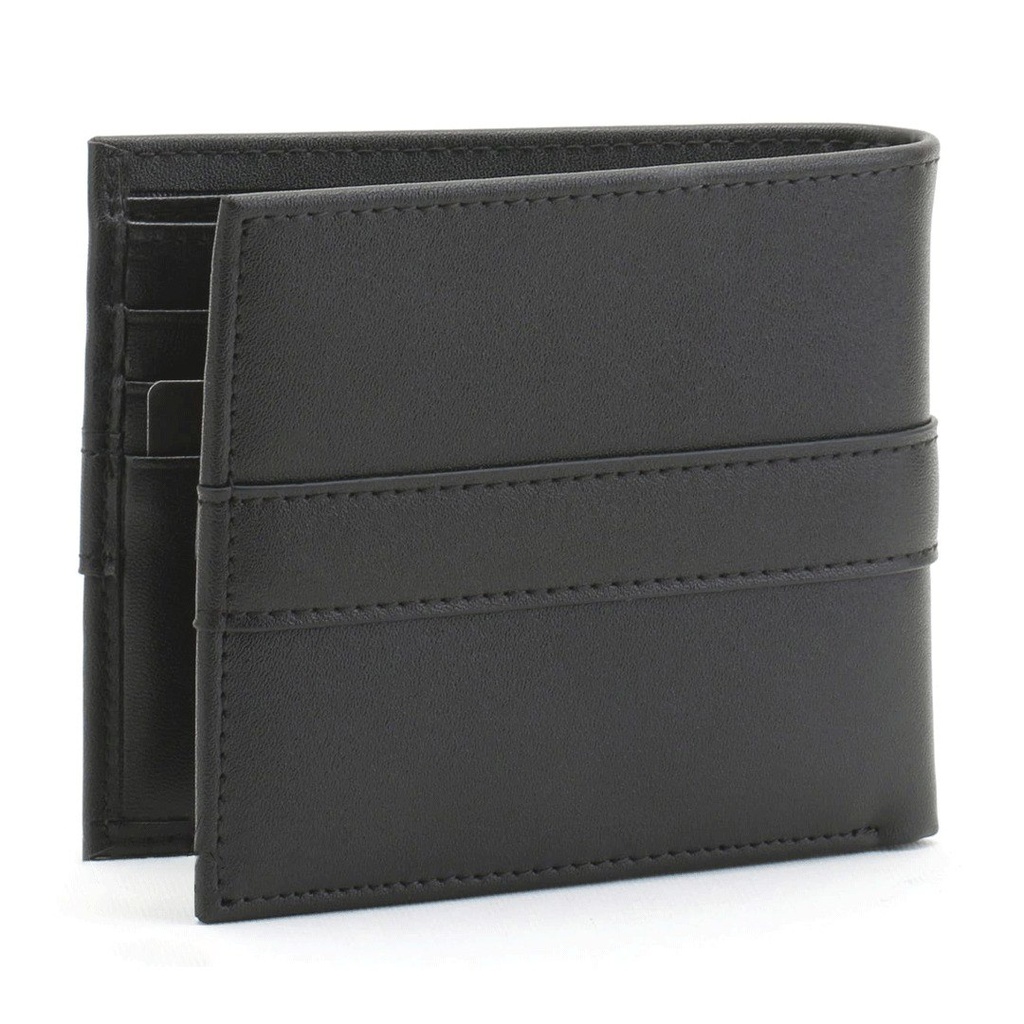 محفظة رجالي جلد ثنائية الطي مقسمة من الداخل لتناسب الفلوس والبطاقات
