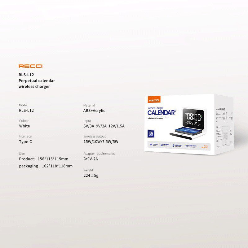 شاحن وايرلس سريع ومنبه وساعة في جهاز واحد 15 وات