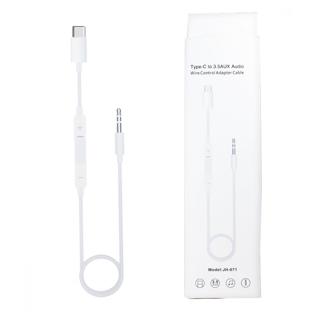 وصلة تحويل تايب سي الي (اي يو اكس) للاندرويد لسماع الأغاني وعمل المكالمات والسواقة بأمان مع ازرار للتحكم بالصوت