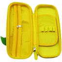 مقلمة الديناصور السعيد ثري دي باللون الاصفر المبهج لحمل وتنظيم الاقلام