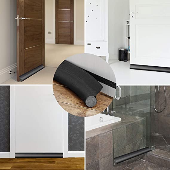 مانع الأتربة والحشرات اسفنجي قابل للقص بغطاء جلد سهل التنظيف للأبواب والنوافذ الداخلية والخارجية