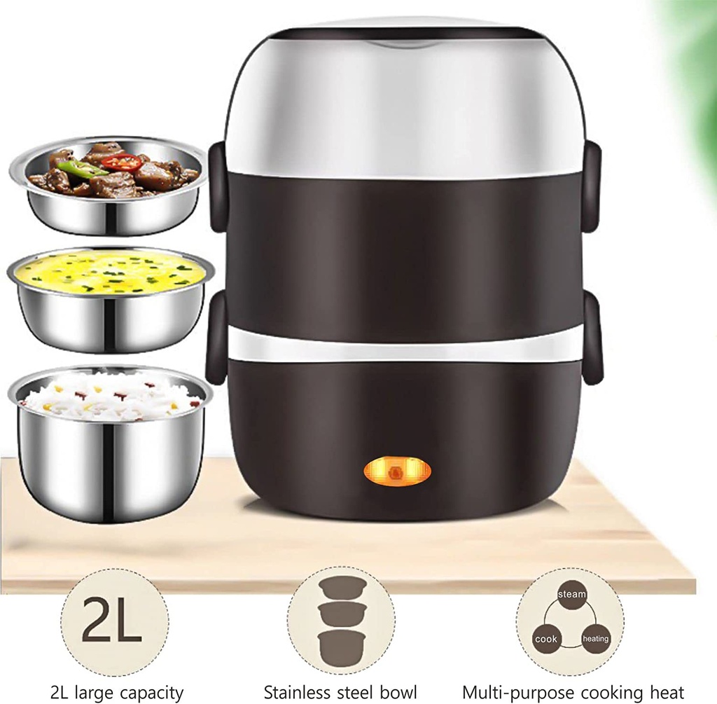 عامود طعام كهربائي 2 دور لتسخين وتناول طعام منزلي صحي وقت الدراسة والعمل 200 وات