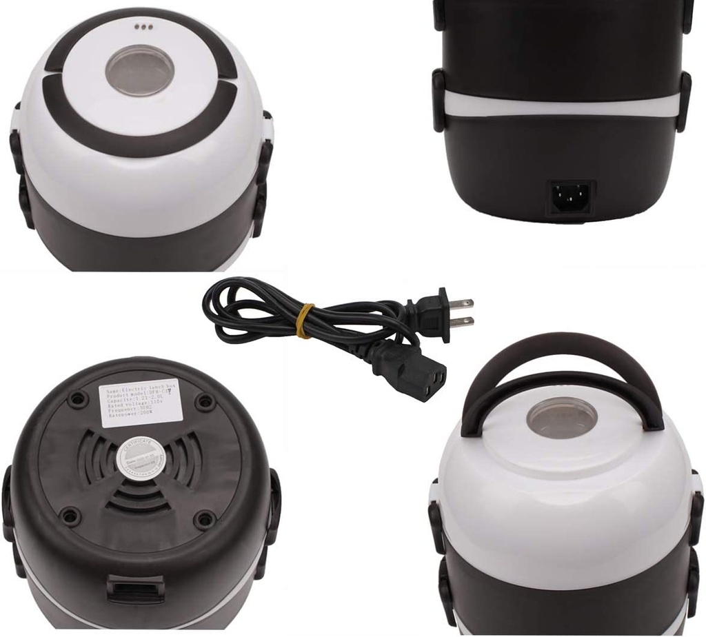 عامود طعام كهربائي 2 دور لتسخين وتناول طعام منزلي صحي وقت الدراسة والعمل 200 وات