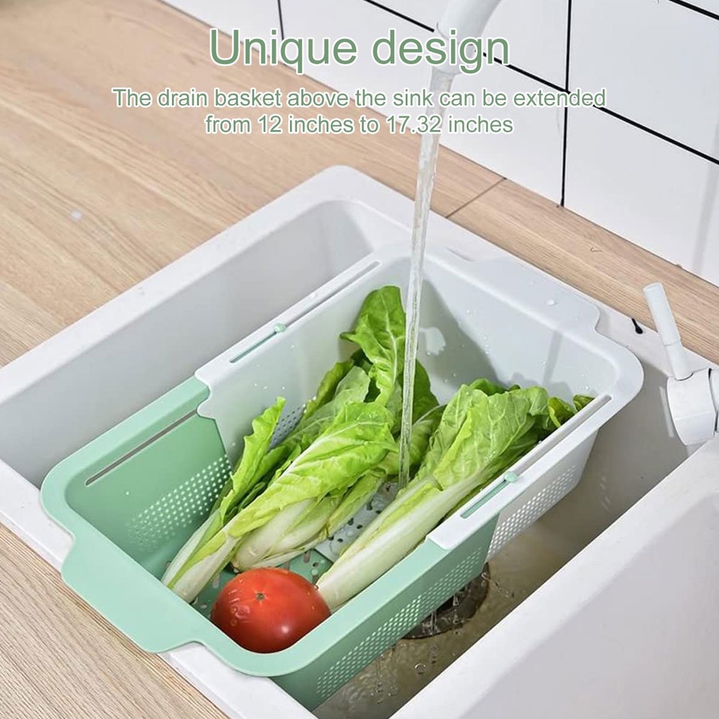 صفاية وسلة لغسيل الخضار والفاكهة قابلة للفرد مع طبق اكليريك شفاف بيدين لسهولة الحمل
