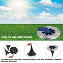 كشاف ليد أرضي بالطاقة الشمسية للحدائق والممرات 4 قطع