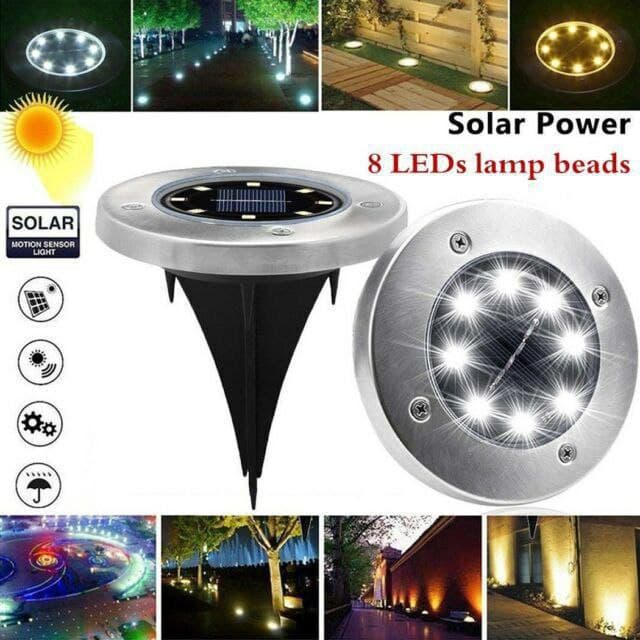 كشاف ليد أرضي بالطاقة الشمسية للحدائق والممرات 4 قطع