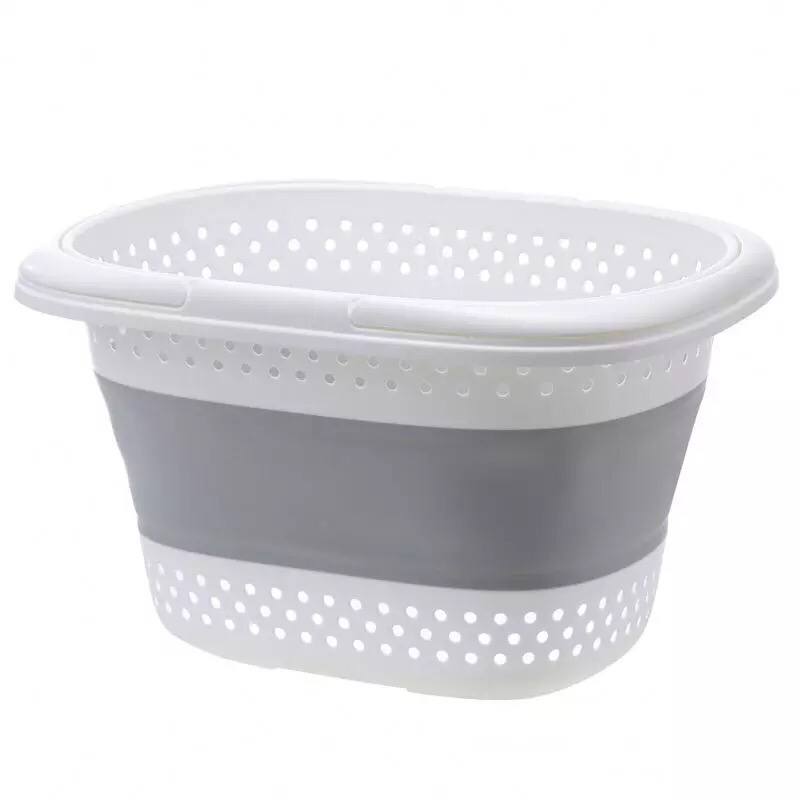 باسكت غسيل سيليكون قابل للطي لسهولة التخزين بيد لسهولة الحمل