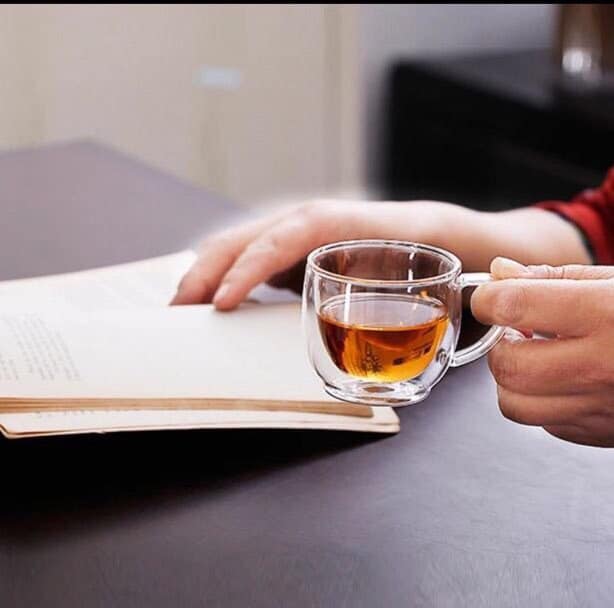 مج دبل شيك لشرب النسكافية والشاي والعصائر من الزجاج