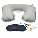 طقم مخدة الرقبة وغمامة العين وسدادة الأذن للسفر والرحلات
