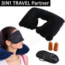 طقم مخدة الرقبة وغمامة العين وسدادة الأذن للسفر والرحلات