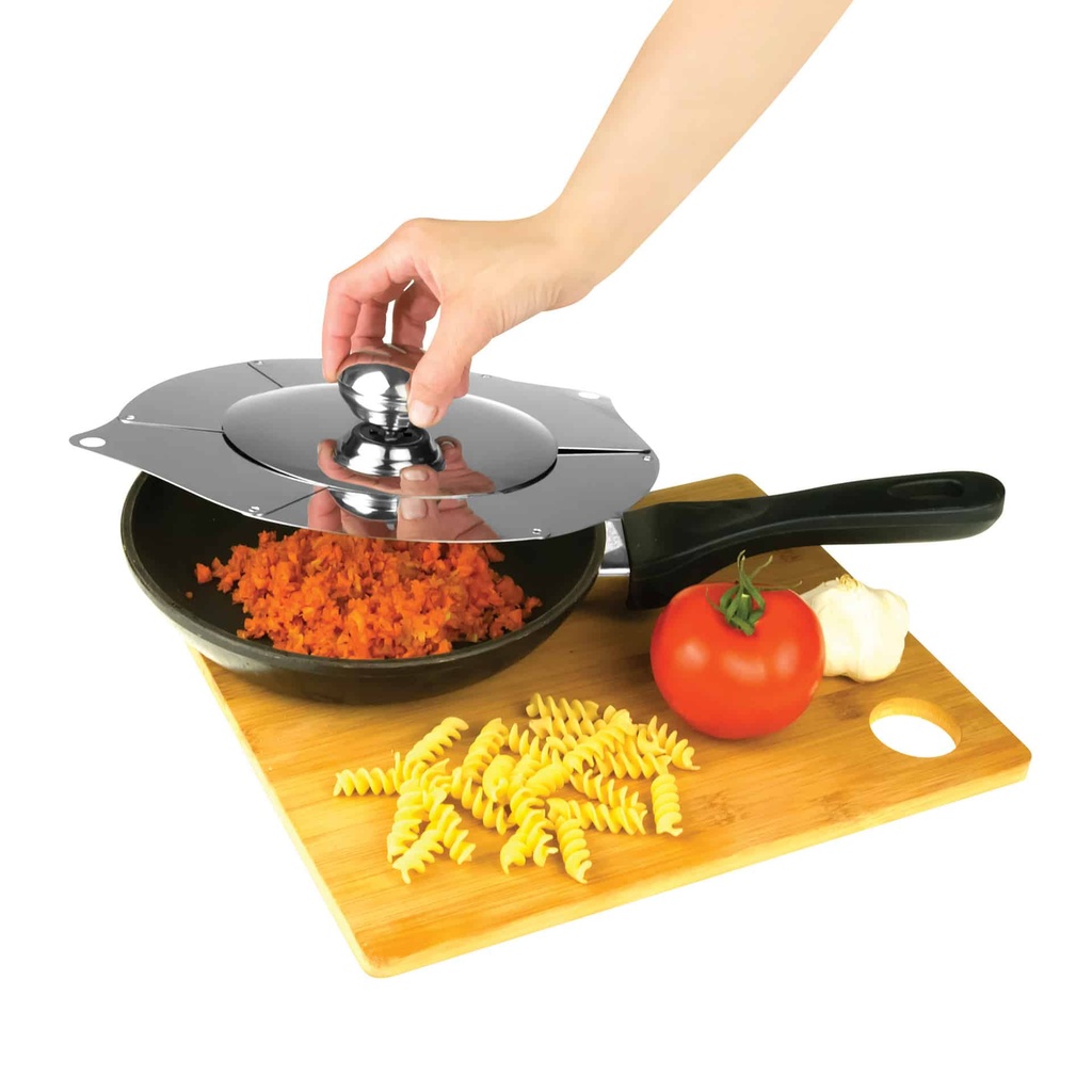 غطاء للحلل والطاسات قابل للفرد لتعديل المقاس من الاستانليس