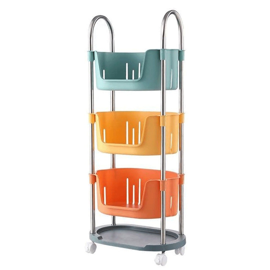 تربو 4 دور منظم وحامل لأدوات المطبخ والحمام ولعب الأطفال بعجلات لسهولة الحركة