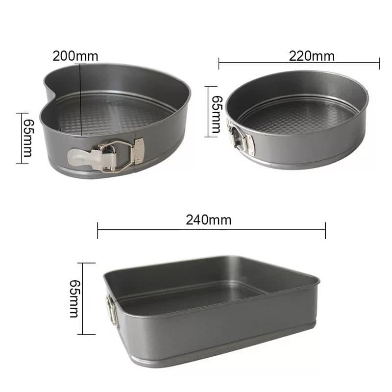 طقم صوانى كيك تيفال كلبس ٣ اشكال دائرى ومربع وقلب