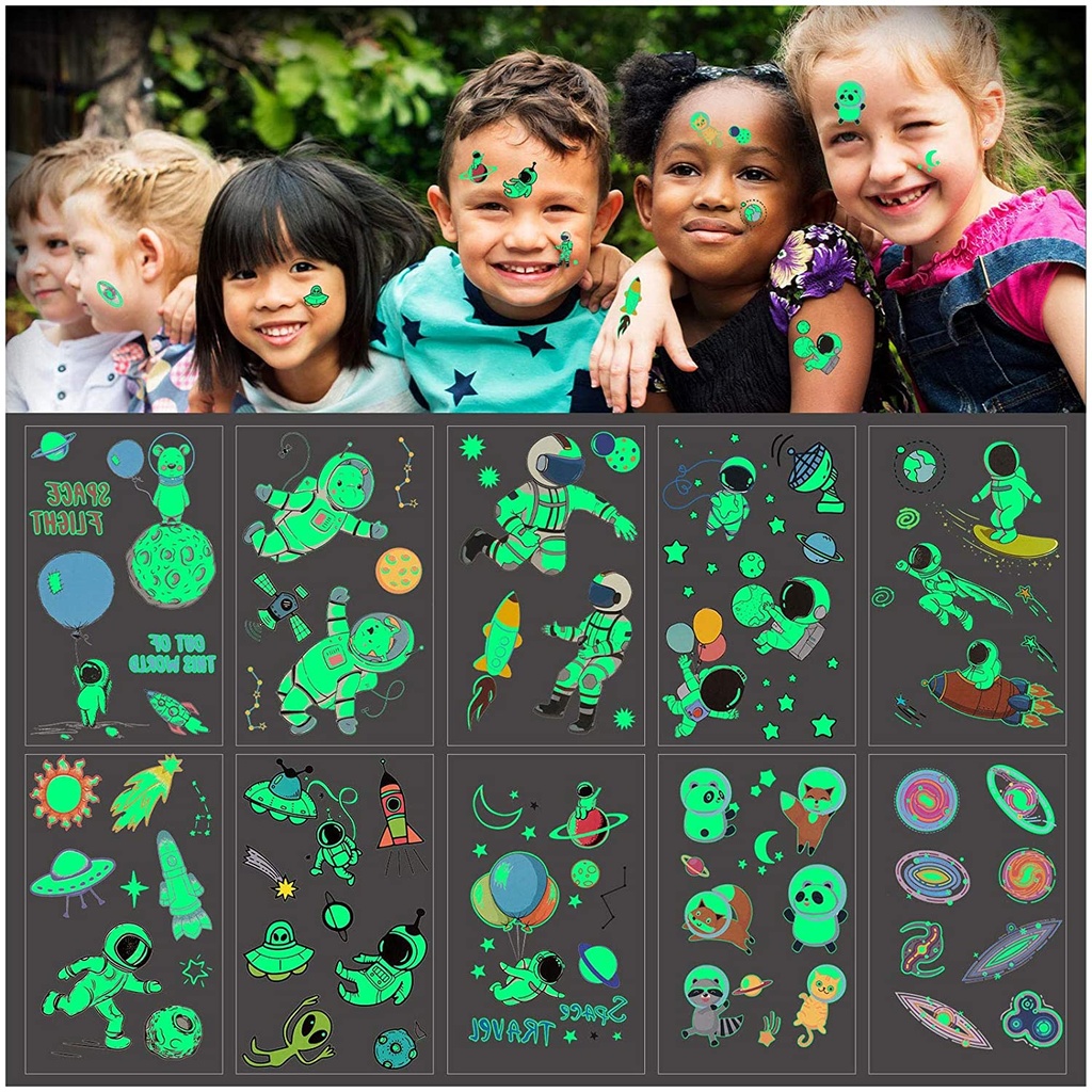 تاتو مضيء مؤقت قابل للازالة امن علي البشرة باشكال مختلفة