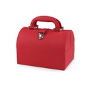 شنطة تنظيم المجوهرات والإكسسورات مقمسة من الداخل بقفل معدني لضمان الحفاظ علي المحتويات