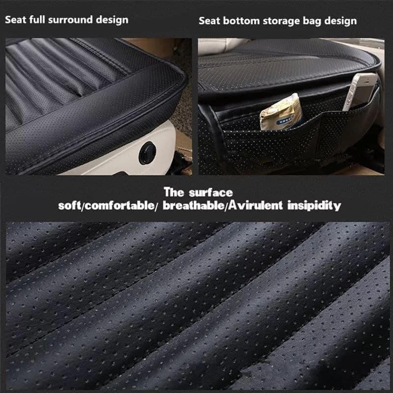 غطاء كرسي السيارة الأمامي جلد مبطن اسفنج بجيوب لحمل وتنظيم الاشياء وحزام للتثبيت