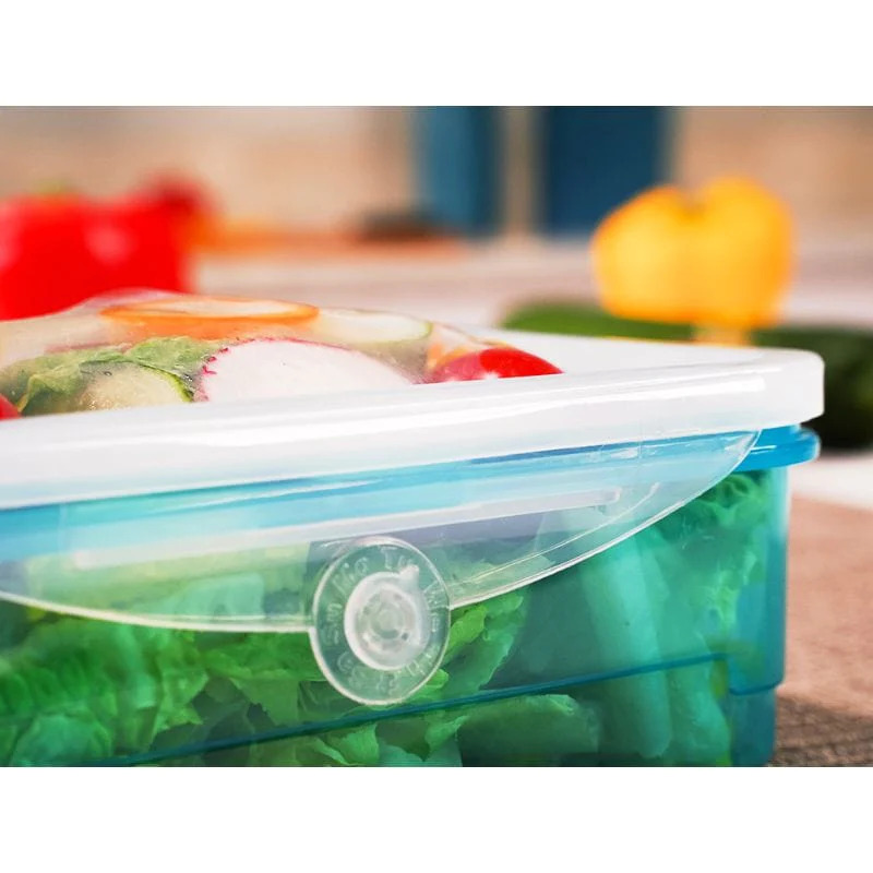 طقم علب ثلاجة 6 قطع لحفظ وتنظيم اللحوم والخضروات بغطاء شفاف مرن محكم الغلق