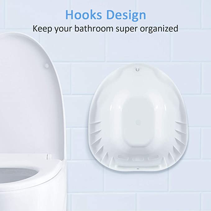 حوض تواليت لعمل حمام دافئ بسهولة لعلاج البو ا سير والتهاب المثانة ولفترة ما بعد الولادة بفتحة لتصريف المياه