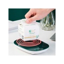 مج زجاجي بقاعدة سخان كهرباء ومعلقة للأستمتاع بالقهوة والمشروبات الدافئة طوال اليوم