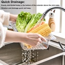 صفاية وسلة غسيل الخضار والفاكهة قابلة للفرد والتوسع من الاكليريك الشفاف بيد لسهولة الحمل