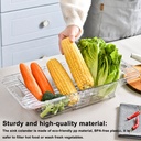 صفاية وسلة غسيل الخضار والفاكهة قابلة للفرد والتوسع من الاكليريك الشفاف بيد لسهولة الحمل