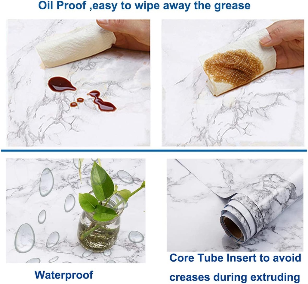 رول استيكر رخامي وتربروف مقاوم للنيران للحوائط والترابيزات سهل التنظيف