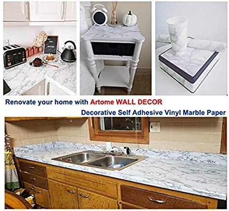 رول استيكر رخامي وتربروف مقاوم للنيران للحوائط والترابيزات سهل التنظيف