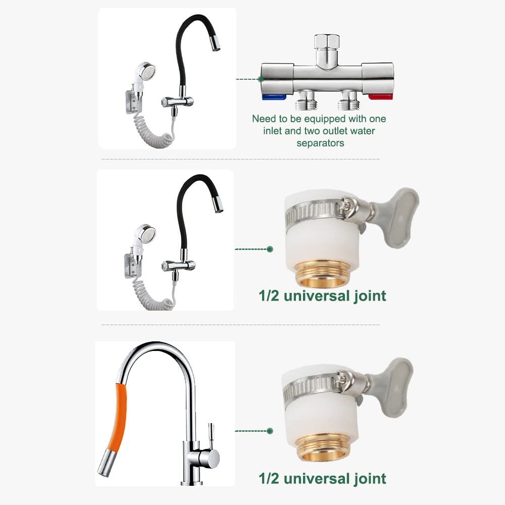 وصلة حنفية تدور 360 درجة لاحواض الحما والمطبخ من السيليكون المرن