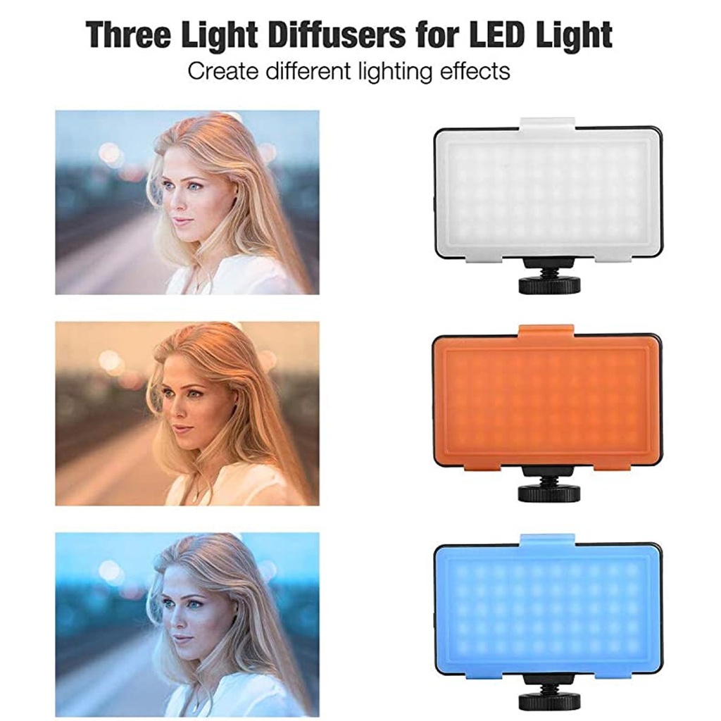 طقم التسجيل بديل للاستوديو ترايبود ثلاثي القوائم مع جهاز التحكم عن بعد مع حامل للكاميرا والموبايل وميكروفون ولوحة اضاءة ب 3 درجات الوان مختلفة