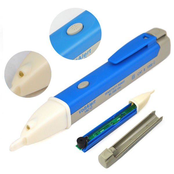 قلم اختبار فاحص وكاشف للكهرباء بالضوء والصوت