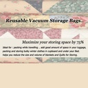 كيس فاكيوم لتخزين الملابس والمفروشات وتوفير مساحة الدولاب تصل الي 75 % والحفاظ علي المحتويات من الاتربة