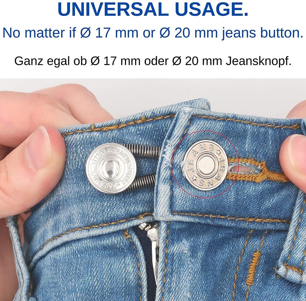 زرار سحري بدون خياطة لتوسيع البنطلون او الجاكت لراحة الكرش 6 قطع