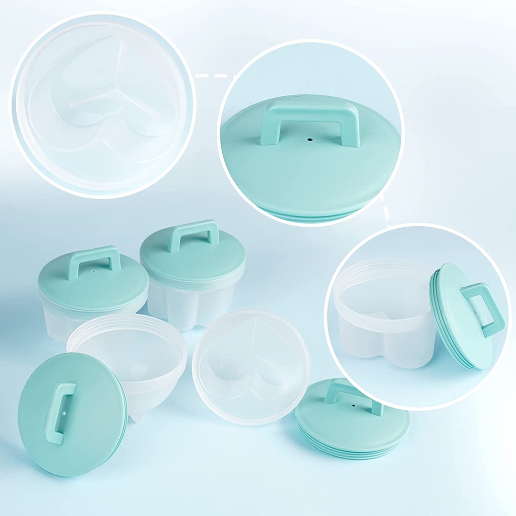 مجموعة سلق بيض سيليكون 4 قطع باشكال مختلفة مع فرشة توزيع زيت