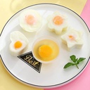 مجموعة سلق بيض سيليكون 4 قطع باشكال مختلفة مع فرشة توزيع زيت