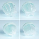 مجموعة سلق بيض سيليكون 4 قطع باشكال مختلفة مع فرشة توزيع زيت