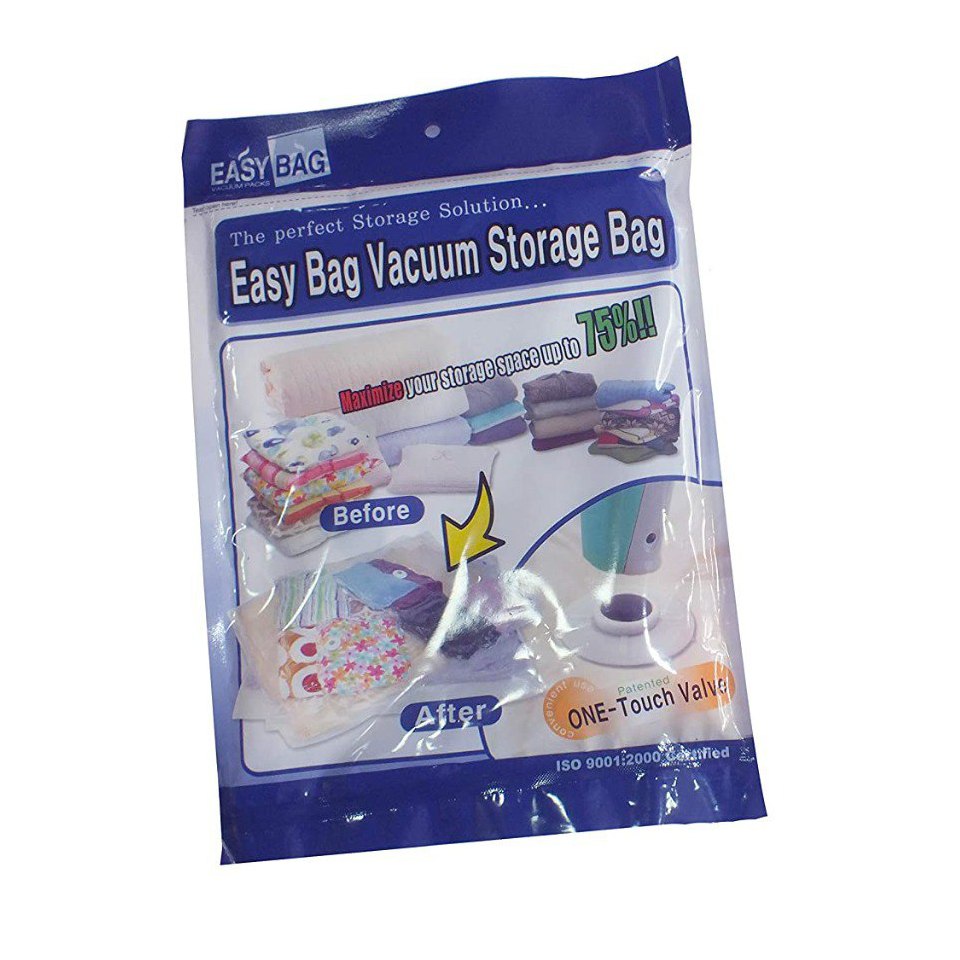 كيس فاكيوم لتخزين الملابس والمفروشات وتوفير مساحة الدولاب تصل الي 75 % والحفاظ علي المحتويات من الاتربة