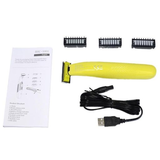 ماكينة حلاقة وتربروف ب 3 شفرات مختلفة للرجال والنساء تعمل بالشحن