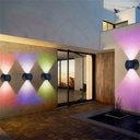 كشاف حائط ليد يعمل بالطاقة الشمسية للحدائق والممرات 4 قطع وتربروف للعمل تحت الامطار