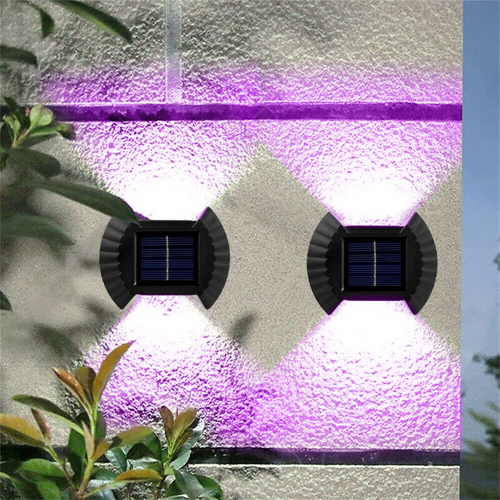 كشاف حائط ليد يعمل بالطاقة الشمسية للحدائق والممرات 4 قطع وتربروف للعمل تحت الامطار