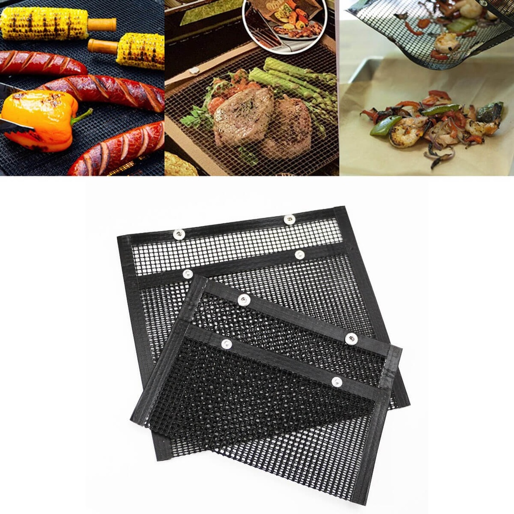 كيس شواء شبكي قابل لاعادة الاستخدام للحوم والاسماك متعدد الاستخدام