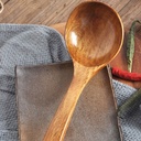 مغرفة خشبية بمقبض منحني طويل الخضار والشوربة والأرز بفتحه للتعليق في المطبخ