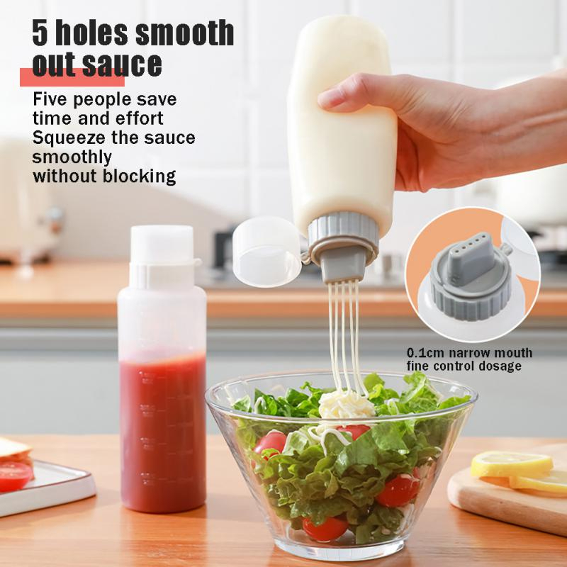 زجاجة الصوصات للكاتشب والمايونيز والمستردة والعسل بغطاء محكم الغلق 350 ملي