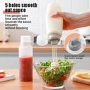 زجاجة الصوصات للكاتشب والمايونيز والمستردة والعسل بغطاء محكم الغلق 350 ملي