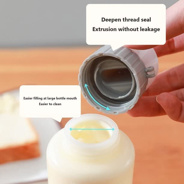 زجاجة الصوصات للكاتشب والمايونيز والمستردة والعسل بغطاء محكم الغلق 350 ملي