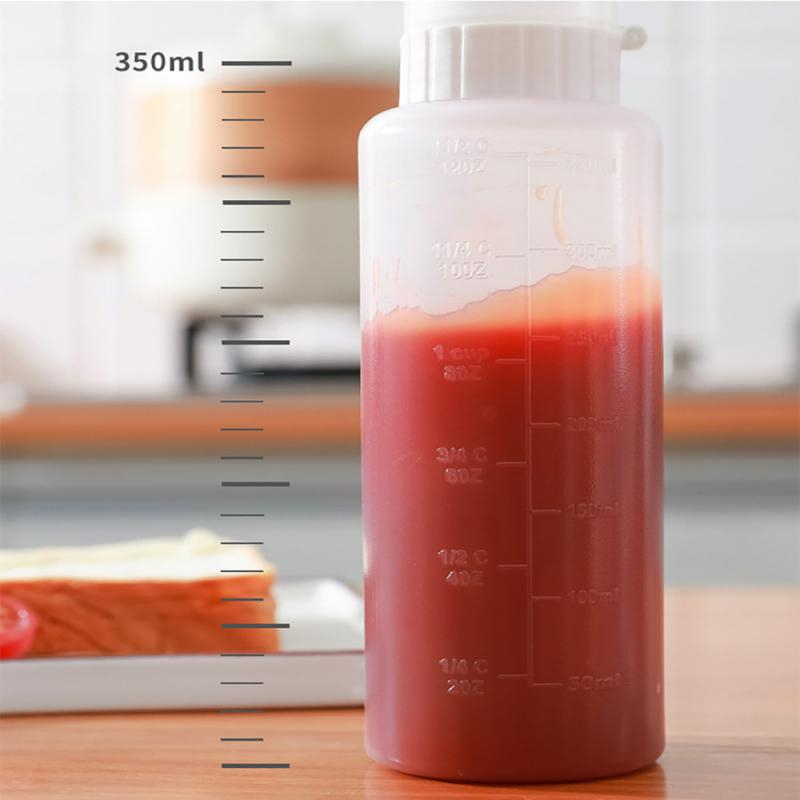 زجاجة الصوصات للكاتشب والمايونيز والمستردة والعسل بغطاء محكم الغلق 350 ملي