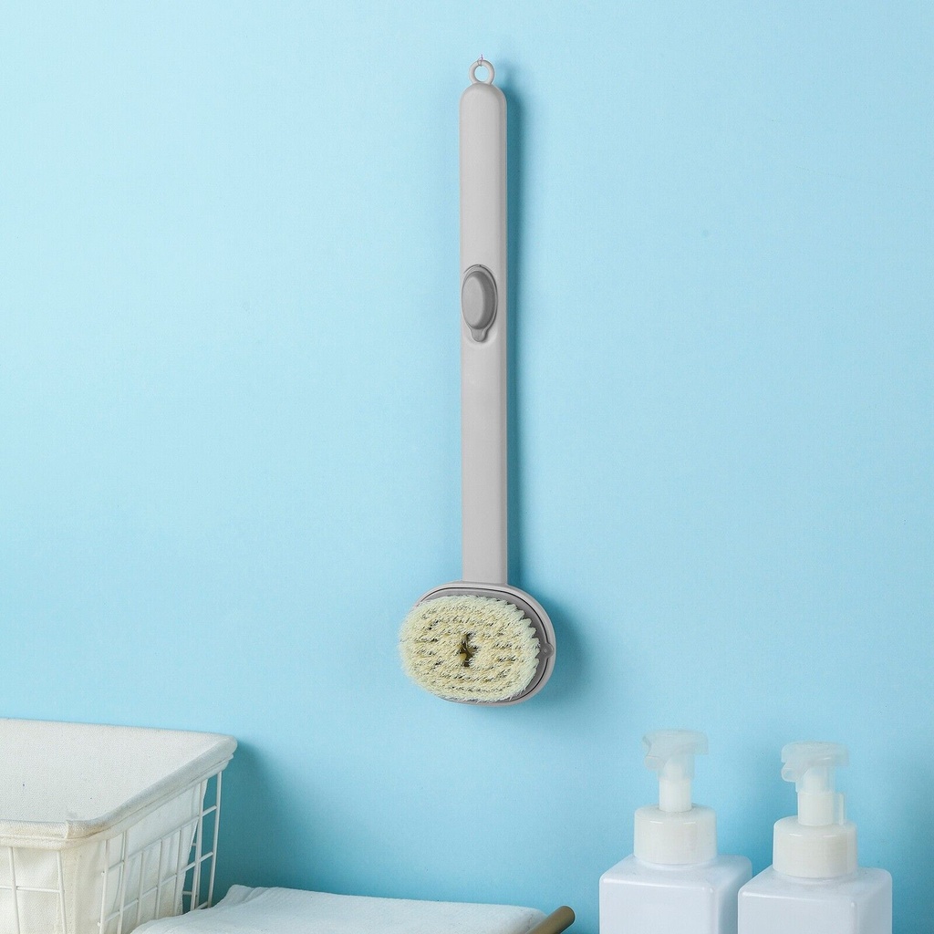 فرشة أستحمام وتدليك بخزان صابون بيد طويلة للوصول للظهر بسهولة