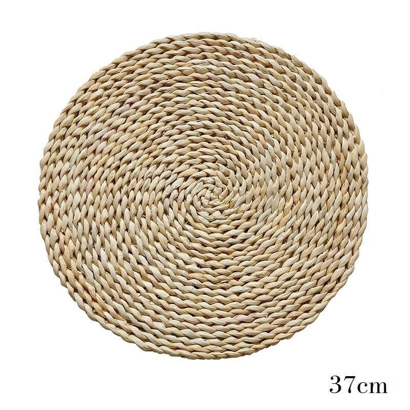 كوستر خوص دائري حامل للحل والاطباق للسفرة والمطبخ 37 سم